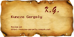 Kuncze Gergely névjegykártya